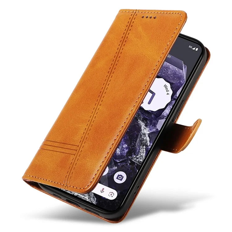 For Google Pixel 8 Case Leather Phone Cover with Wallet and Horizontal Viewing Stand