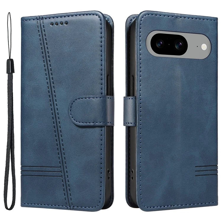 For Google Pixel 8 Case Leather Phone Cover with Wallet and Horizontal Viewing Stand