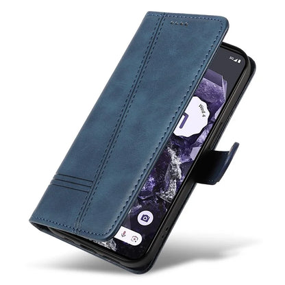 For Google Pixel 8 Case Leather Phone Cover with Wallet and Horizontal Viewing Stand
