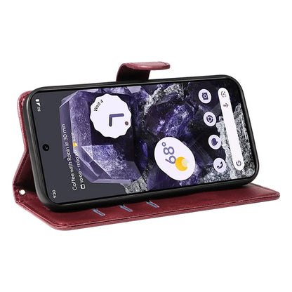 For Google Pixel 8 Case Leather Phone Cover with Wallet and Horizontal Viewing Stand