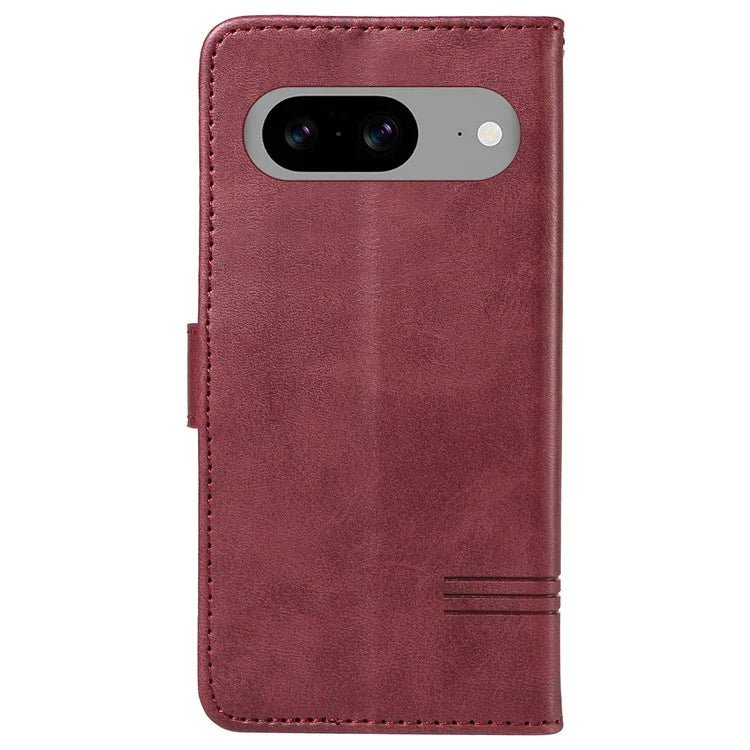 For Google Pixel 8 Case Leather Phone Cover with Wallet and Horizontal Viewing Stand