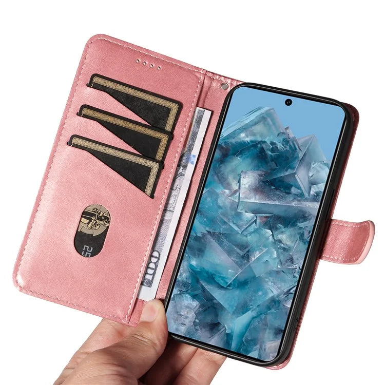 For Google Pixel 8 Pro Wallet Case PU Leather Phone Cover Magnetic Closure