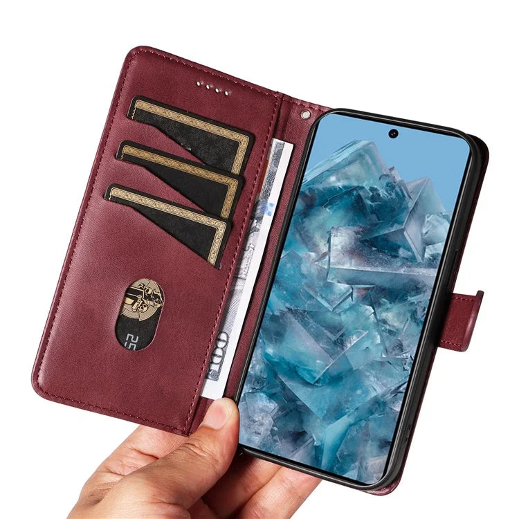 For Google Pixel 8 Pro Wallet Case PU Leather Phone Cover Magnetic Closure