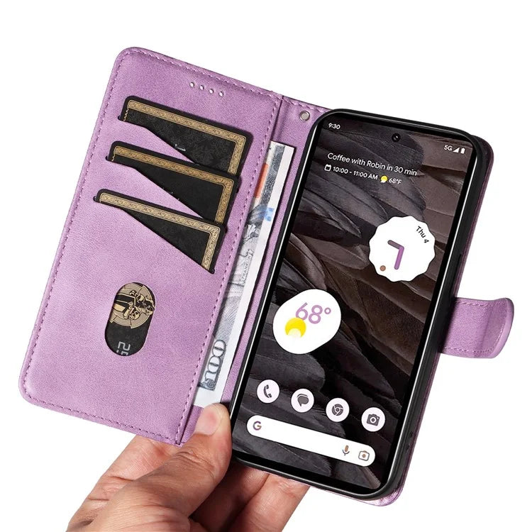 For Google Pixel 7a Case Wallet PU Leather Phone Cover with Stand View