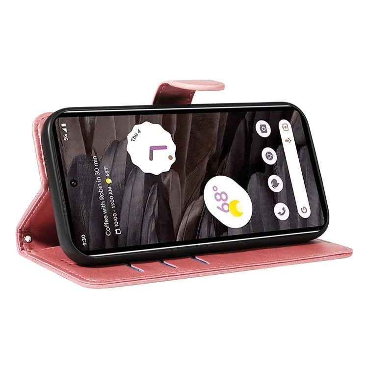 For Google Pixel 7a Case Wallet PU Leather Phone Cover with Stand View