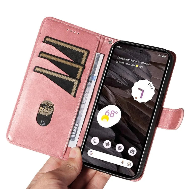 For Google Pixel 7a Case Wallet PU Leather Phone Cover with Stand View