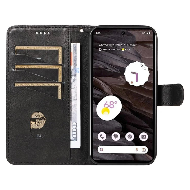 For Google Pixel 7a Case Wallet PU Leather Phone Cover with Stand View