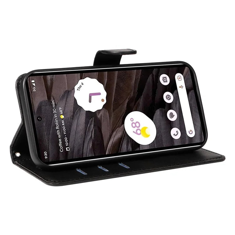 For Google Pixel 7a Case Wallet PU Leather Phone Cover with Stand View
