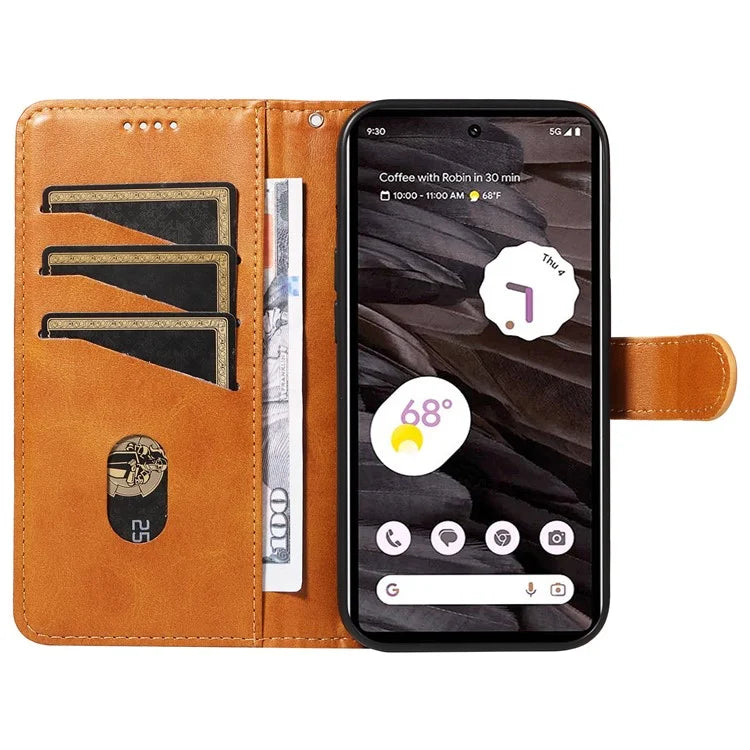 For Google Pixel 7a Case Wallet PU Leather Phone Cover with Stand View