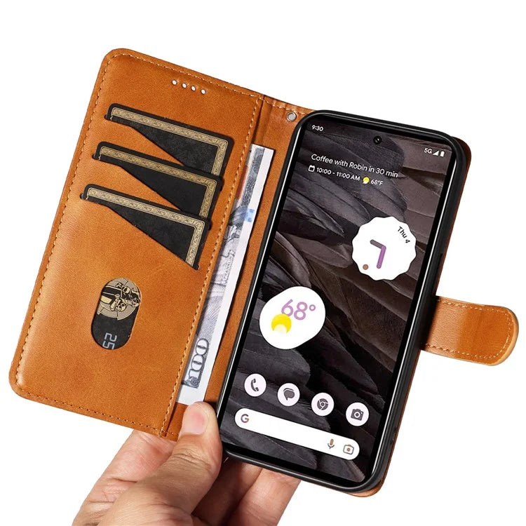 For Google Pixel 7a Case Wallet PU Leather Phone Cover with Stand View