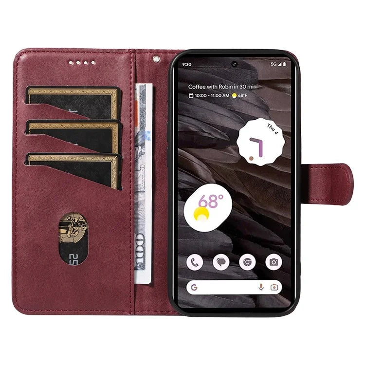 For Google Pixel 7a Case Wallet PU Leather Phone Cover with Stand View