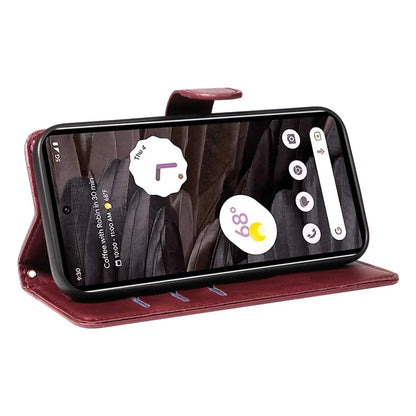 For Google Pixel 7a Case Wallet PU Leather Phone Cover with Stand View