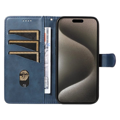 For iPhone 15 Pro Max Case T-Shape Lines Leather Phone Cover with Wallet Stand