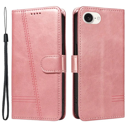 For iPhone SE (2024) Case Wallet Leather Flip Phone Cover with Hand Strap