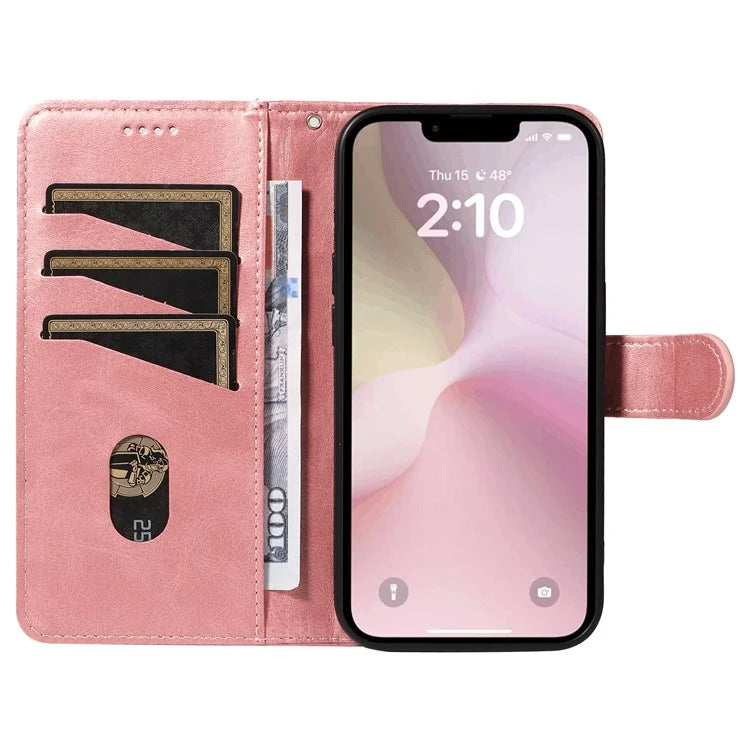 For iPhone SE (2024) Case Wallet Leather Flip Phone Cover with Hand Strap