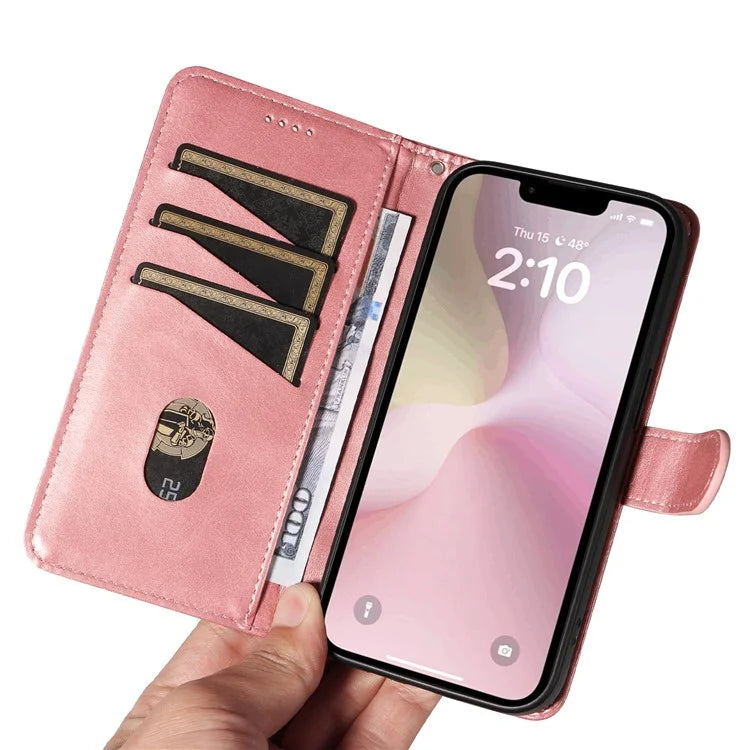 For iPhone SE (2024) Case Wallet Leather Flip Phone Cover with Hand Strap