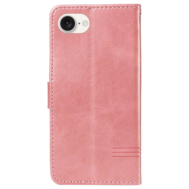 For iPhone SE (2024) Case Wallet Leather Flip Phone Cover with Hand Strap