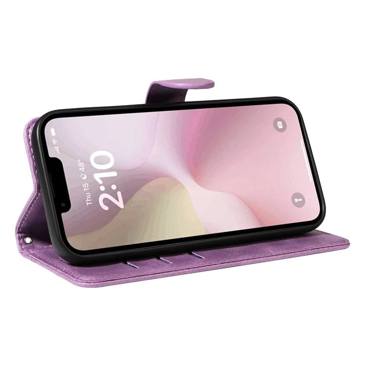For iPhone SE (2024) Case Wallet Leather Flip Phone Cover with Hand Strap