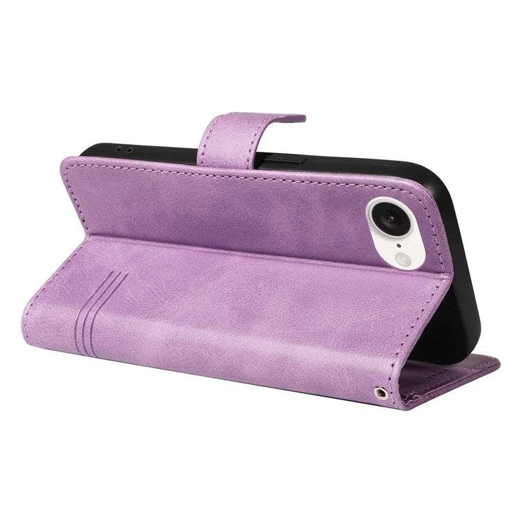 For iPhone SE (2024) Case Wallet Leather Flip Phone Cover with Hand Strap