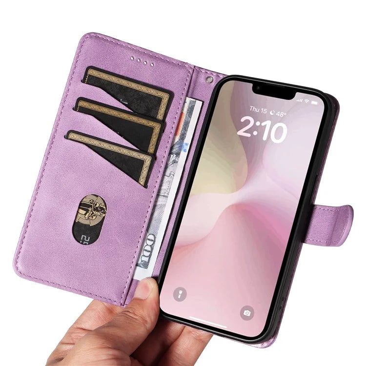 For iPhone SE (2024) Case Wallet Leather Flip Phone Cover with Hand Strap