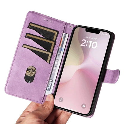 For iPhone SE (2024) Case Wallet Leather Flip Phone Cover with Hand Strap