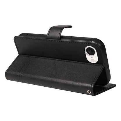 For iPhone SE (2024) Case Wallet Leather Flip Phone Cover with Hand Strap
