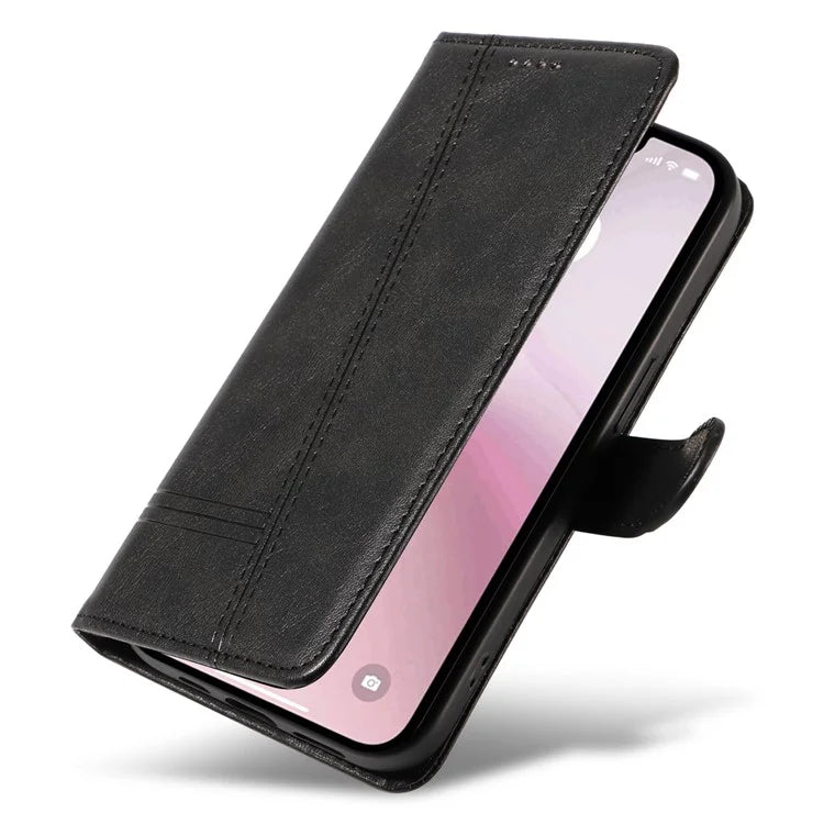 For iPhone SE (2024) Case Wallet Leather Flip Phone Cover with Hand Strap
