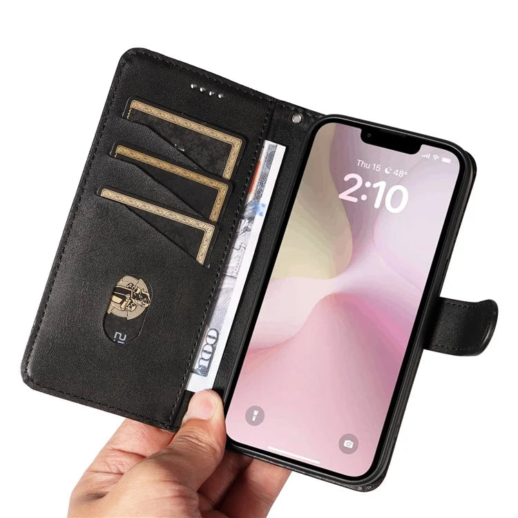 For iPhone SE (2024) Case Wallet Leather Flip Phone Cover with Hand Strap