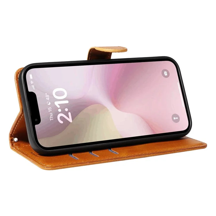 For iPhone SE (2024) Case Wallet Leather Flip Phone Cover with Hand Strap