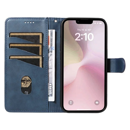 For iPhone SE (2024) Case Wallet Leather Flip Phone Cover with Hand Strap