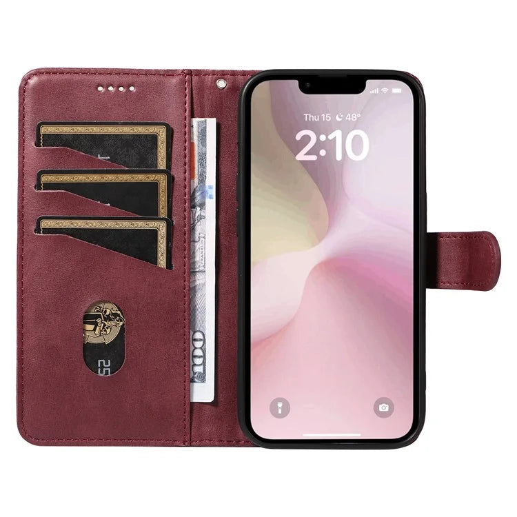 For iPhone SE (2024) Case Wallet Leather Flip Phone Cover with Hand Strap