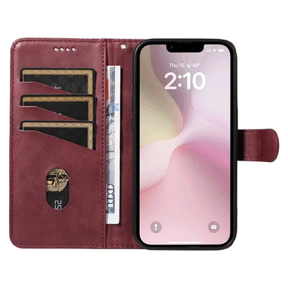 For iPhone SE (2024) Case Wallet Leather Flip Phone Cover with Hand Strap