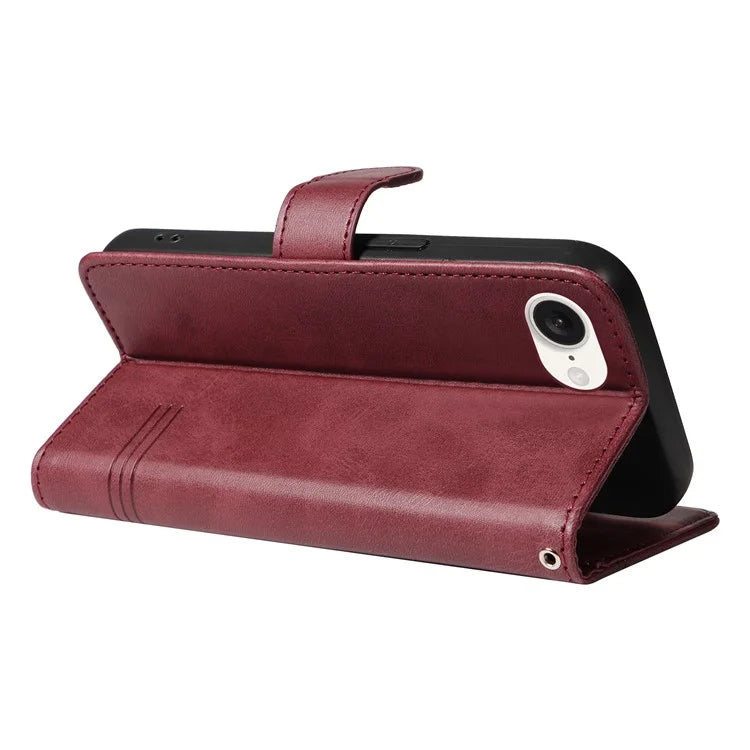 For iPhone SE (2024) Case Wallet Leather Flip Phone Cover with Hand Strap