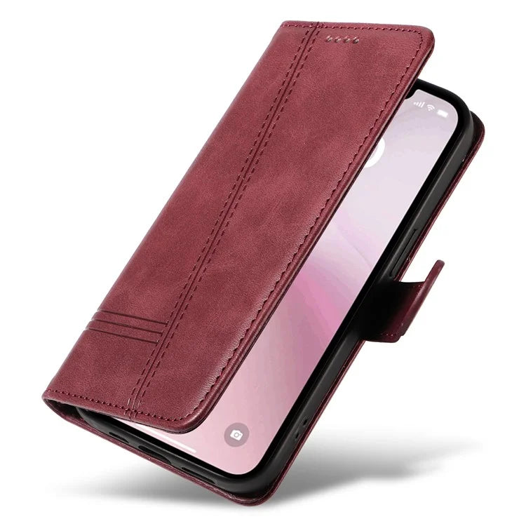 For iPhone SE (2024) Case Wallet Leather Flip Phone Cover with Hand Strap