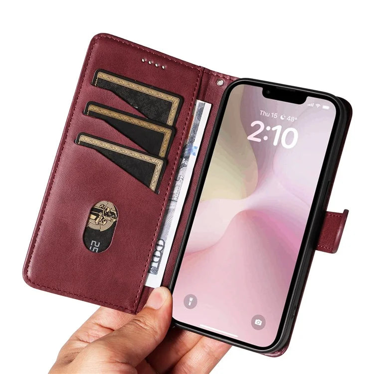 For iPhone SE (2024) Case Wallet Leather Flip Phone Cover with Hand Strap