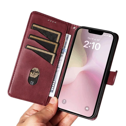 For iPhone SE (2024) Case Wallet Leather Flip Phone Cover with Hand Strap