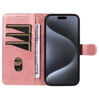 For iPhone 15 Pro Case PU Leather Folio Flip Wallet Phone Cover