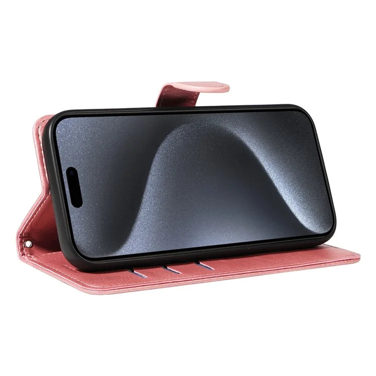 For iPhone 15 Pro Case PU Leather Folio Flip Wallet Phone Cover