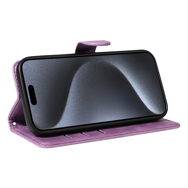 For iPhone 15 Pro Case PU Leather Folio Flip Wallet Phone Cover