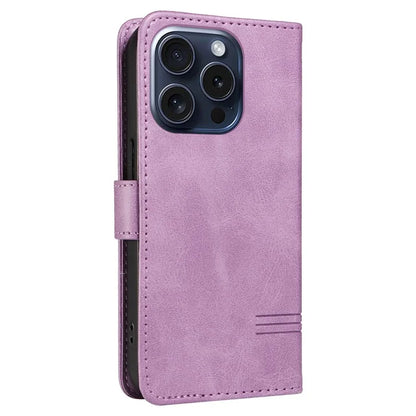 For iPhone 15 Pro Case PU Leather Folio Flip Wallet Phone Cover