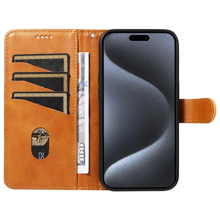For iPhone 15 Pro Case PU Leather Folio Flip Wallet Phone Cover