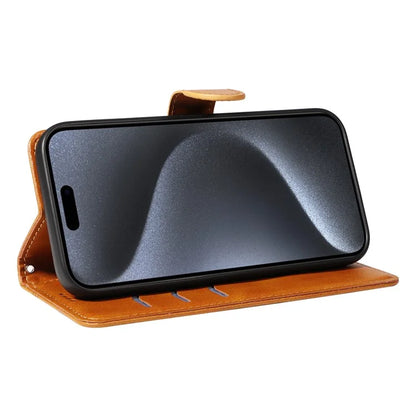 For iPhone 15 Pro Case PU Leather Folio Flip Wallet Phone Cover