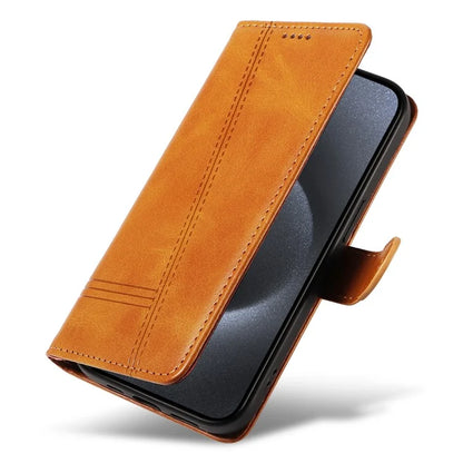 For iPhone 15 Pro Case PU Leather Folio Flip Wallet Phone Cover