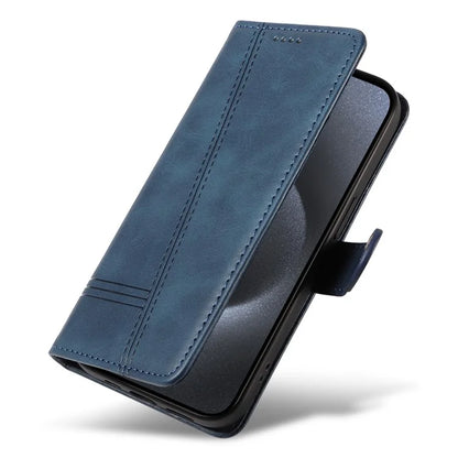 For iPhone 15 Pro Case PU Leather Folio Flip Wallet Phone Cover