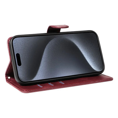 For iPhone 15 Pro Case PU Leather Folio Flip Wallet Phone Cover
