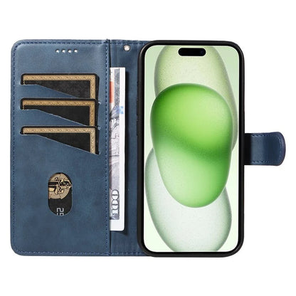 For iPhone 15 Case PU Leather Wallet Flip Folio Phone Cover T-Shape Lines