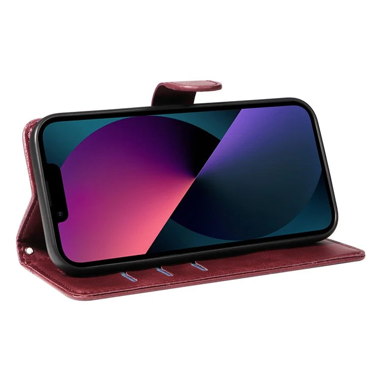 For iPhone 13 Pro Case PU Leather Phone Cover with Wallet Stand View