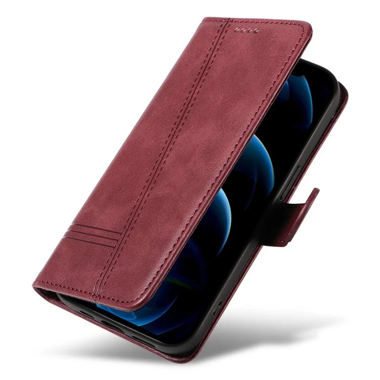 For iPhone 13 Pro Case PU Leather Phone Cover with Wallet Stand View