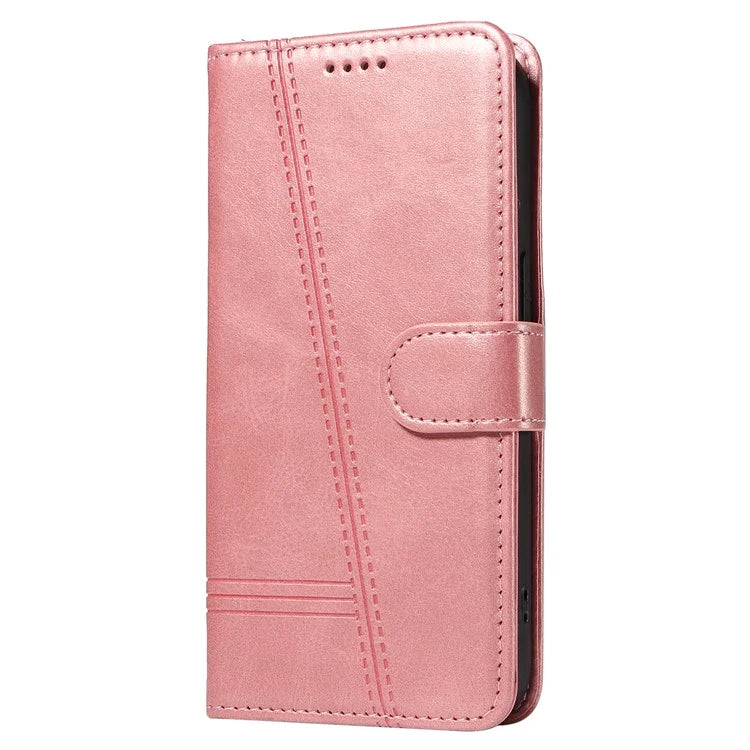 For iPhone 12 Pro Max Case Leather Wallet Cover T-Shape Lines Imprint
