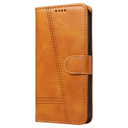 For iPhone 12 Pro Max Case Leather Wallet Cover T-Shape Lines Imprint